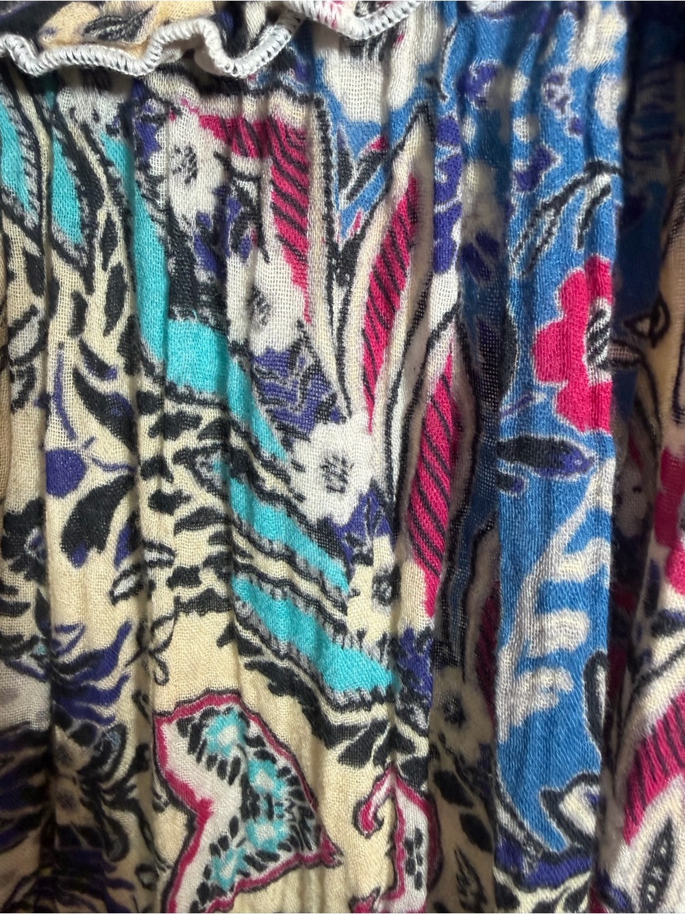 By Anthropologie Boho Off-Shoulder Floral Maxi Dress - Multicolor FLAW - Picture 7 of 12